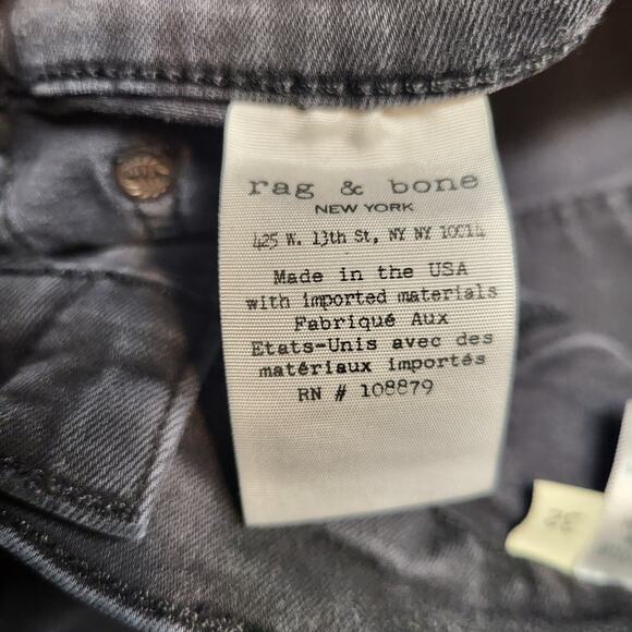 Rag & Bone Jeans Womens 32 Black Skinny Jegging Distressed Stretch Denim - Picture 5 of 12